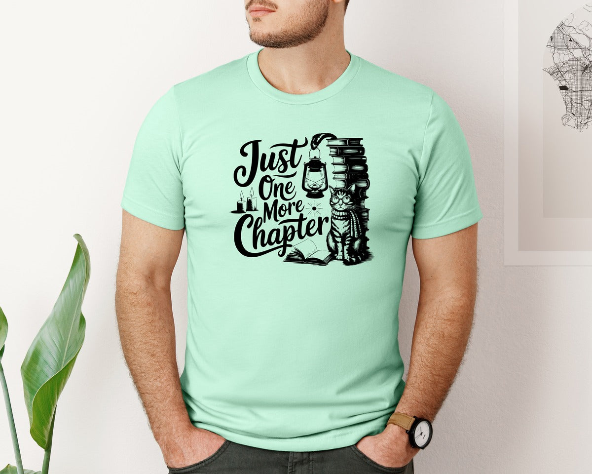 brand:Bella Canvas|color:Mint|Just One More Chapter T Shirt Design Graphic T-Shirt