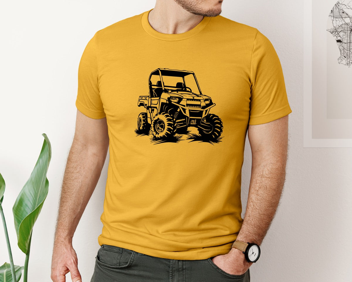 brand:Bella Canvas|color:Mustard|Atv Atv Riding Graphic T-Shirt