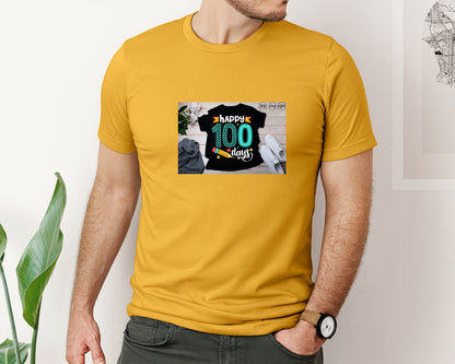 brand:Bella Canvas|color:Mustard|100 Days Of School Shirt 10 Graphic T-Shirt