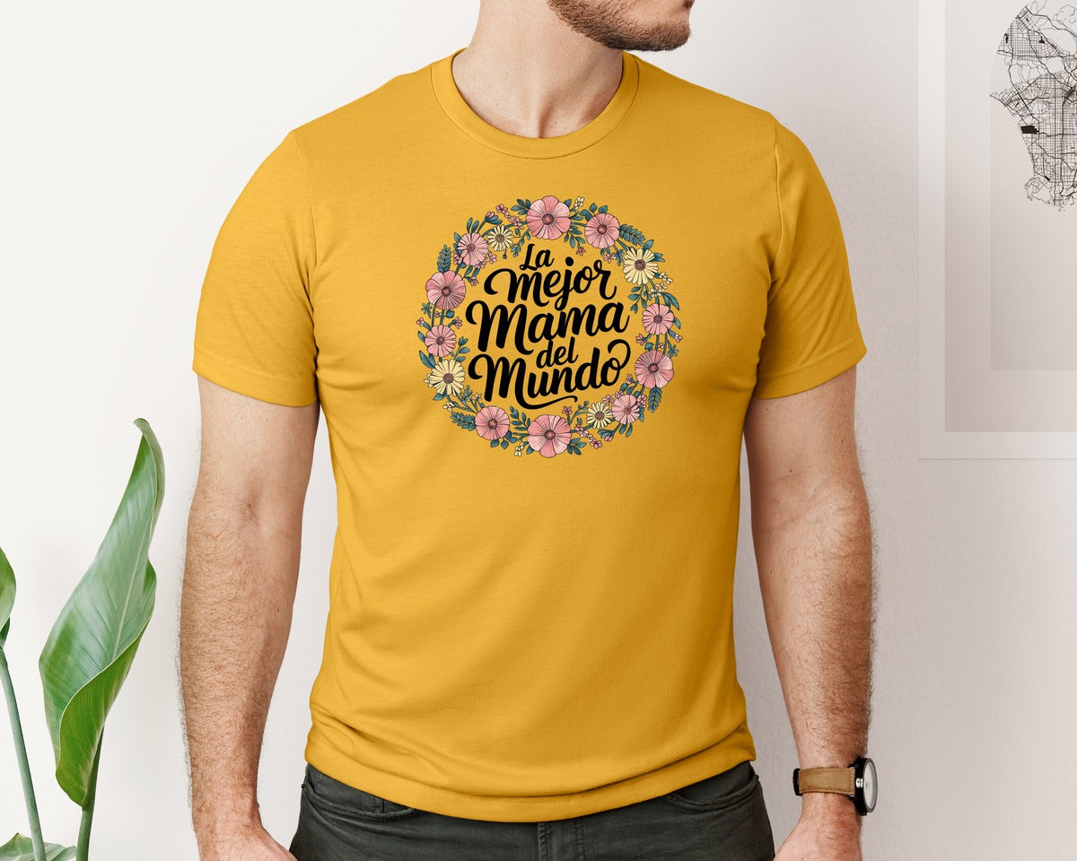 brand:Bella Canvas|color:Mustard|Spanish Mothers Day 5 Graphic T-Shirt