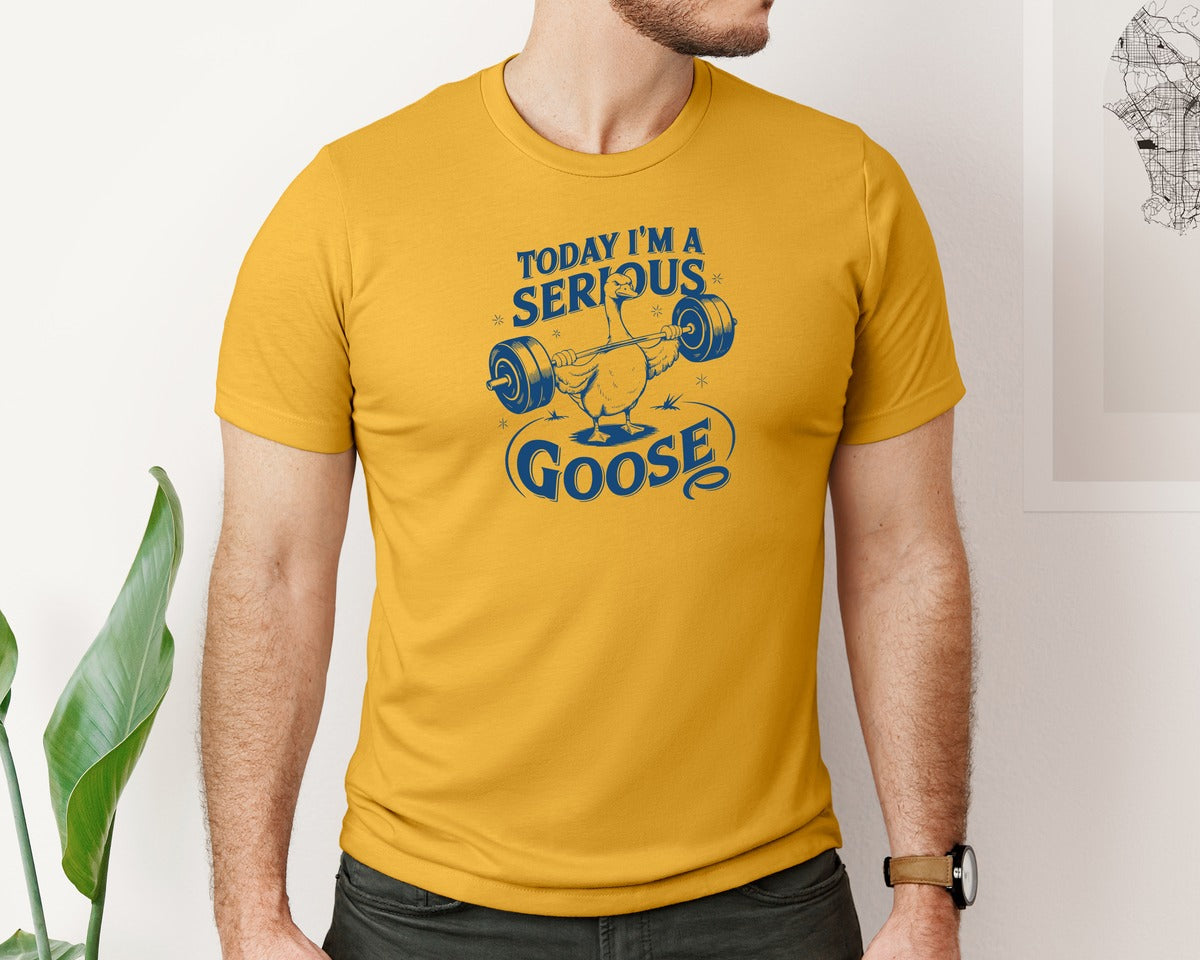 brand:Bella Canvas|color:Mustard|Today Im A Serious Goose Bird T Shirt 2 Graphic T-Shirt