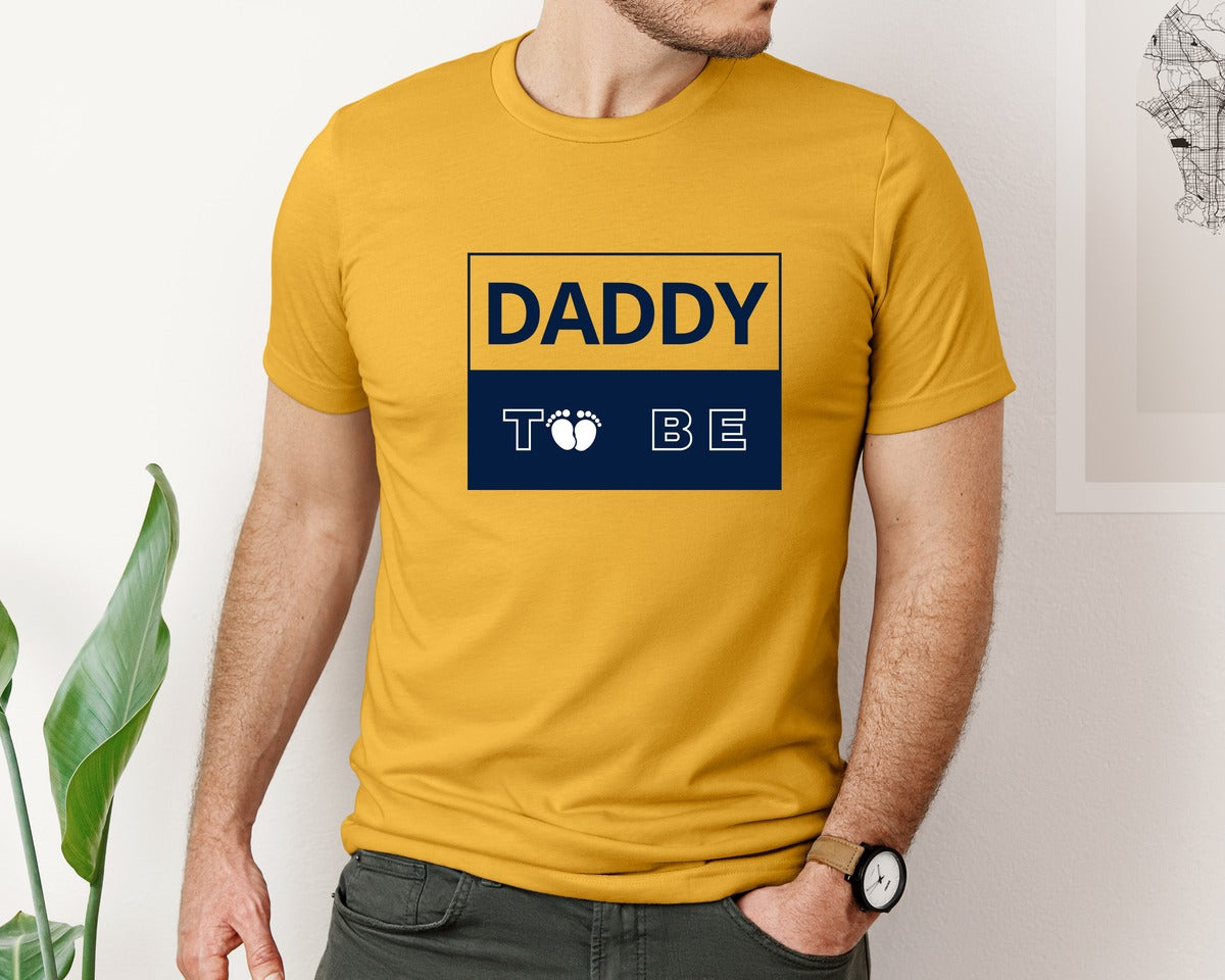 brand:Bella Canvas|color:Mustard|Daddy To Be Pregnancy Announcement 2 Graphic T-Shirt