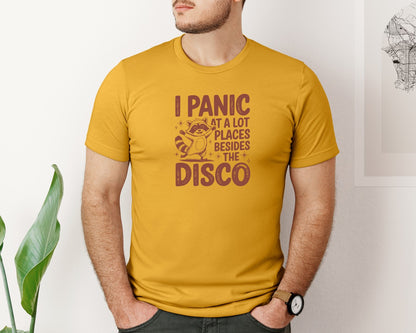 brand:Bella Canvas|color:Mustard|I Panic At Lot Places Besides The Disco 2 Graphic T-Shirt