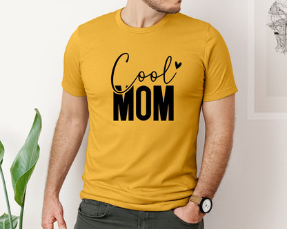 brand:Bella Canvas|color:Mustard|Cool Mom Funny Mom Mama Graphic T-Shirt