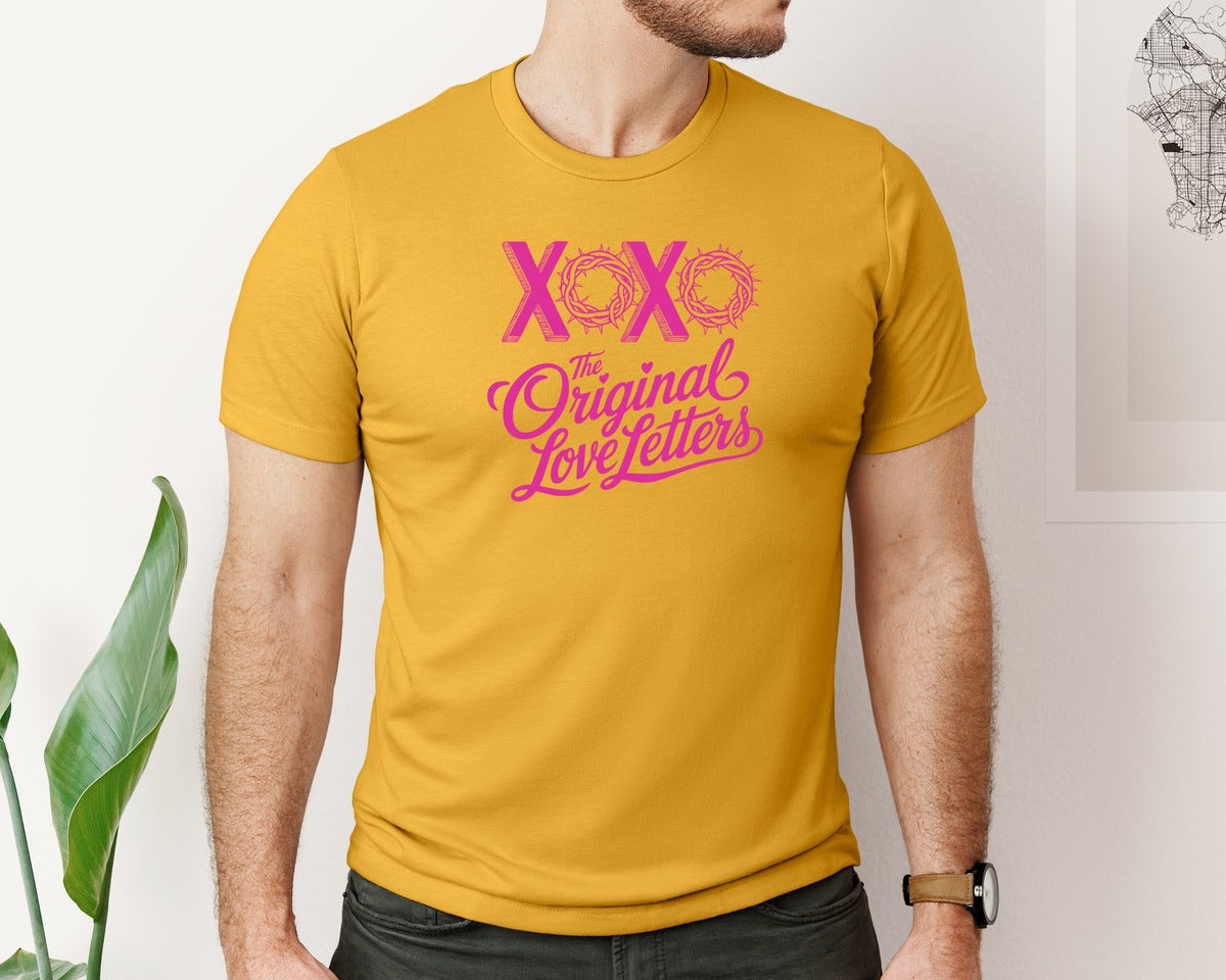 brand:Bella Canvas|color:Mustard|Christian Love Religious Valentine Graphic T-Shirt