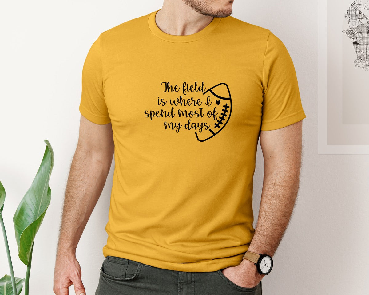 brand:Bella Canvas|color:Mustard|Football Mom 103 Graphic T-Shirt