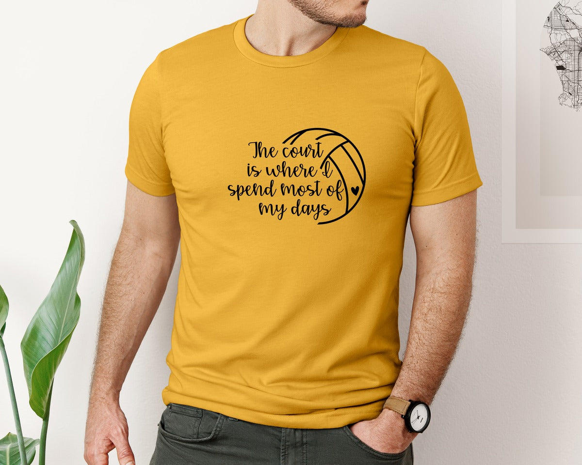 brand:Bella Canvas|color:Mustard|Volleyball Mom 24 Graphic T-Shirt