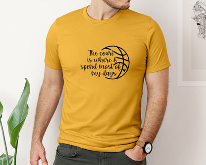 brand:Bella Canvas|color:Mustard|Basketball Mom 80 Graphic T-Shirt