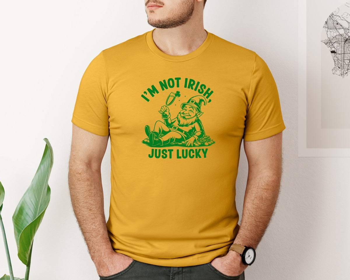 brand:Bella Canvas|color:Mustard|Im Not Irish Just Lucky Design Graphic T-Shirt