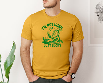 brand:Bella Canvas|color:Mustard|Im Not Irish Just Lucky Design Graphic T-Shirt