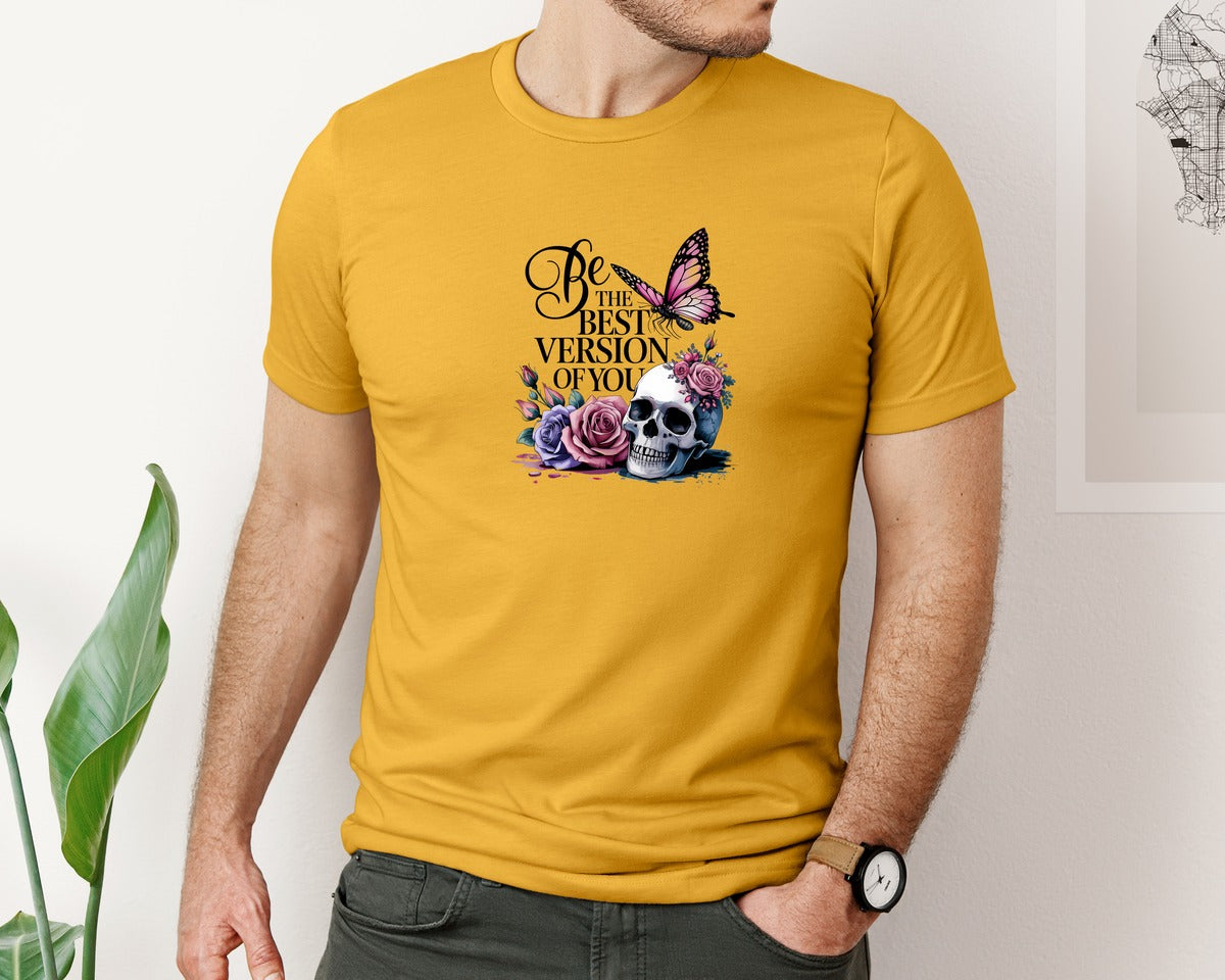 brand:Bella Canvas|color:Mustard|Be The Best Version Of You Self Love 2 Graphic T-Shirt