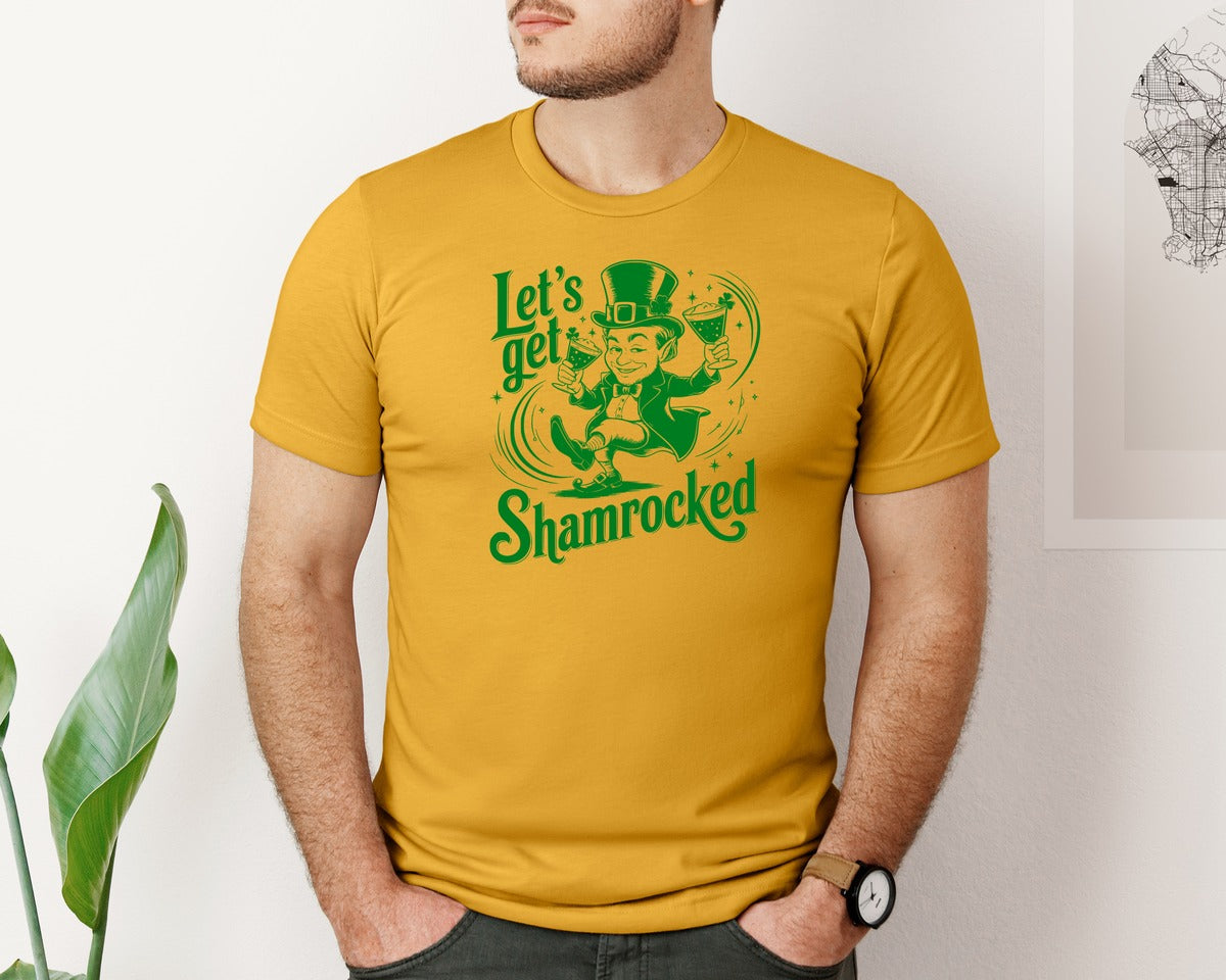 brand:Bella Canvas|color:Mustard|Lets Get Shamrocked Design 7 Graphic T-Shirt