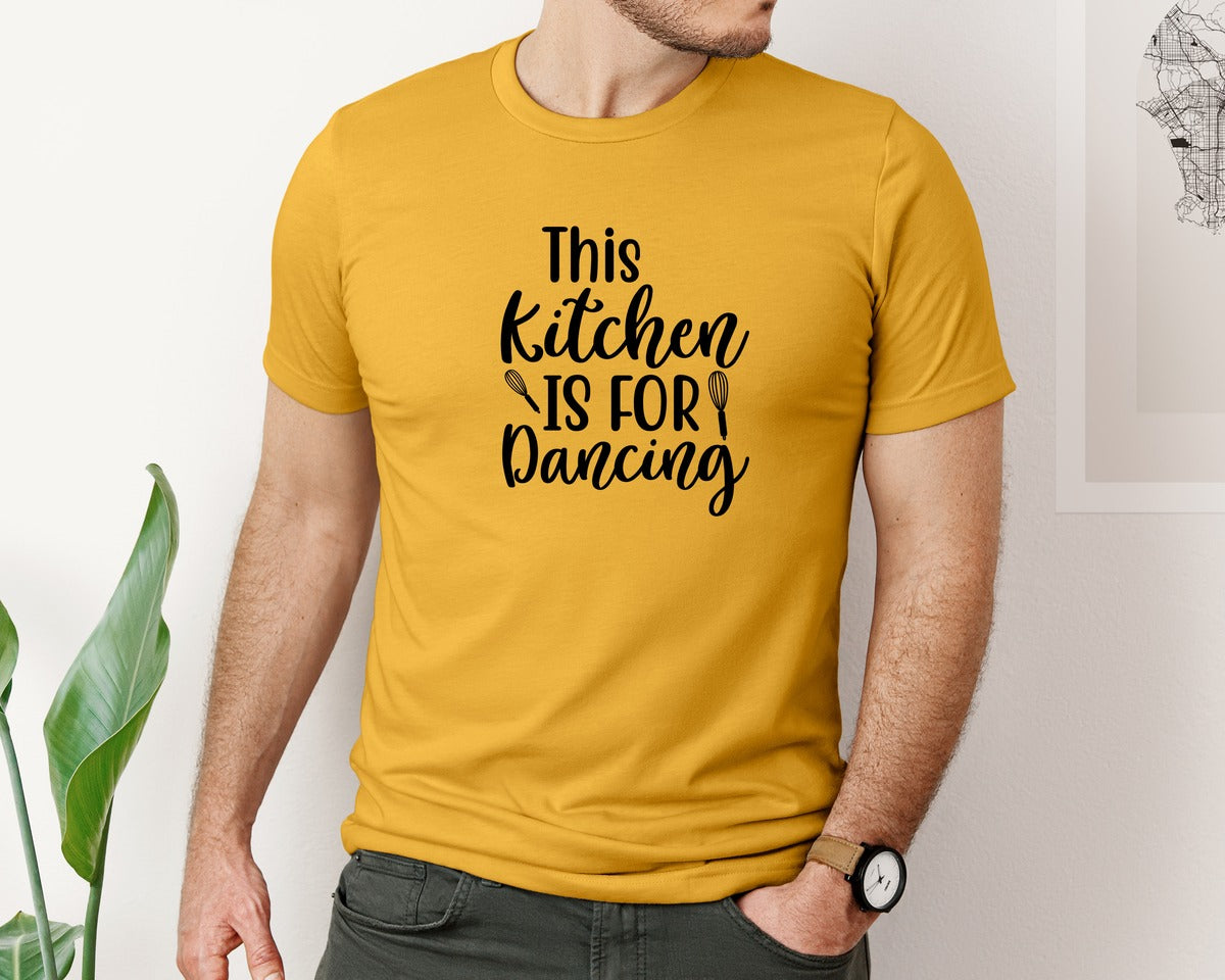 brand:Bella Canvas|color:Mustard|Home Cooking Funny Kitchen T Shirt Graphic T-Shirt
