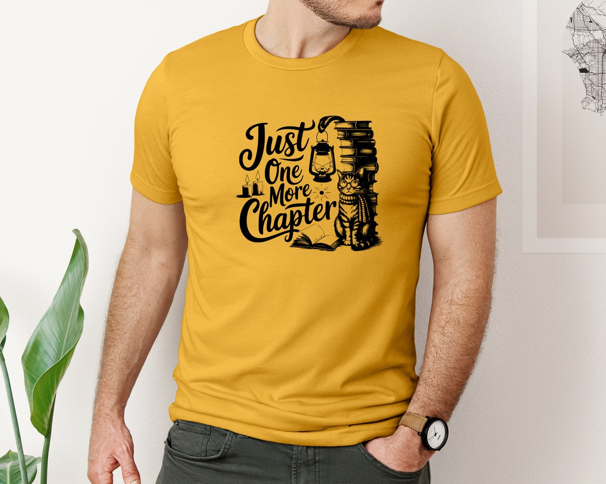 brand:Bella Canvas|color:Mustard|Just One More Chapter T Shirt Design Graphic T-Shirt