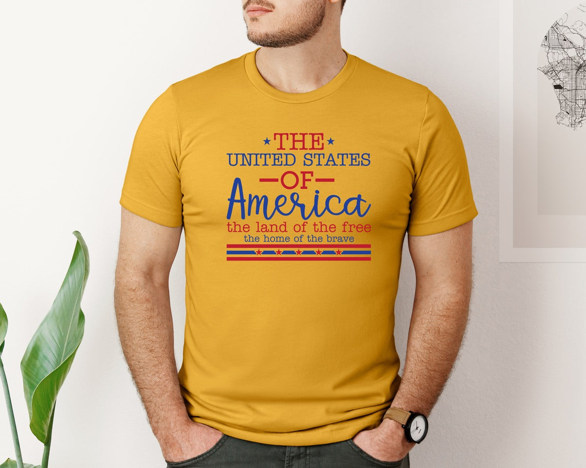 brand:Bella Canvas|color:Mustard|4Th Of July T Shirts Usa 1776 Shirt Pa 2 Graphic T-Shirt