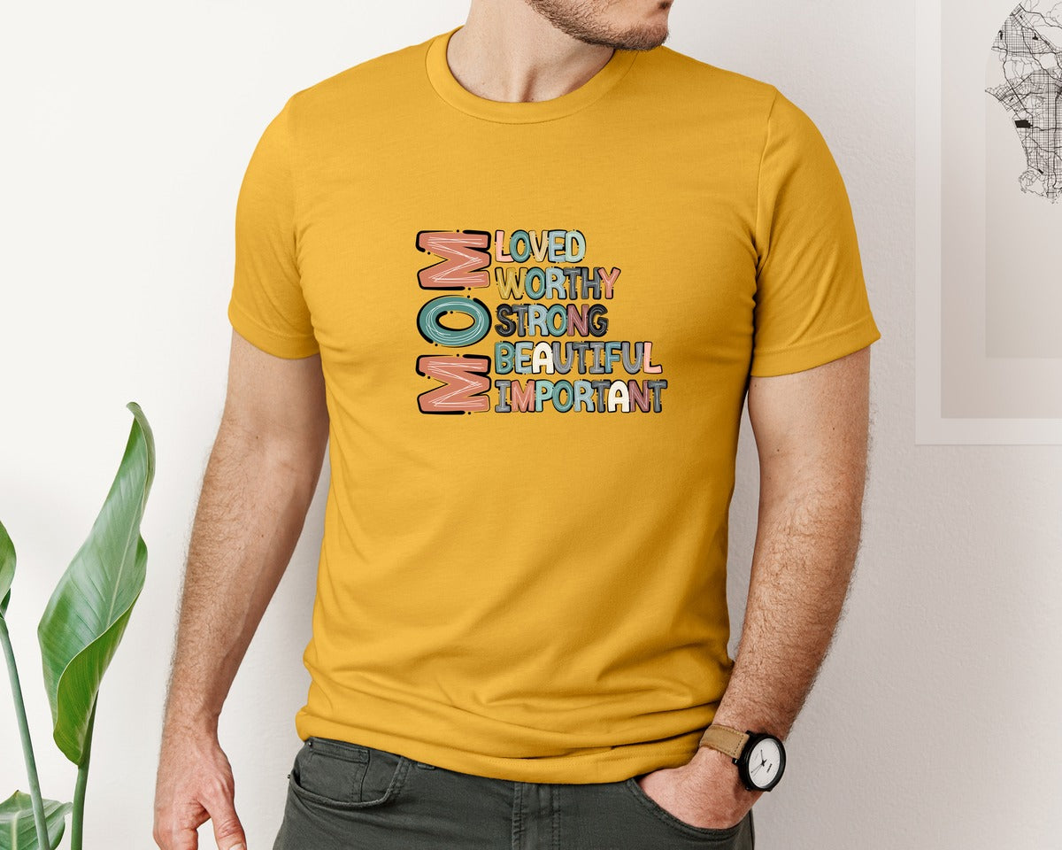 brand:Bella Canvas|color:Mustard|Mom Mothers Day Design Graphic T-Shirt