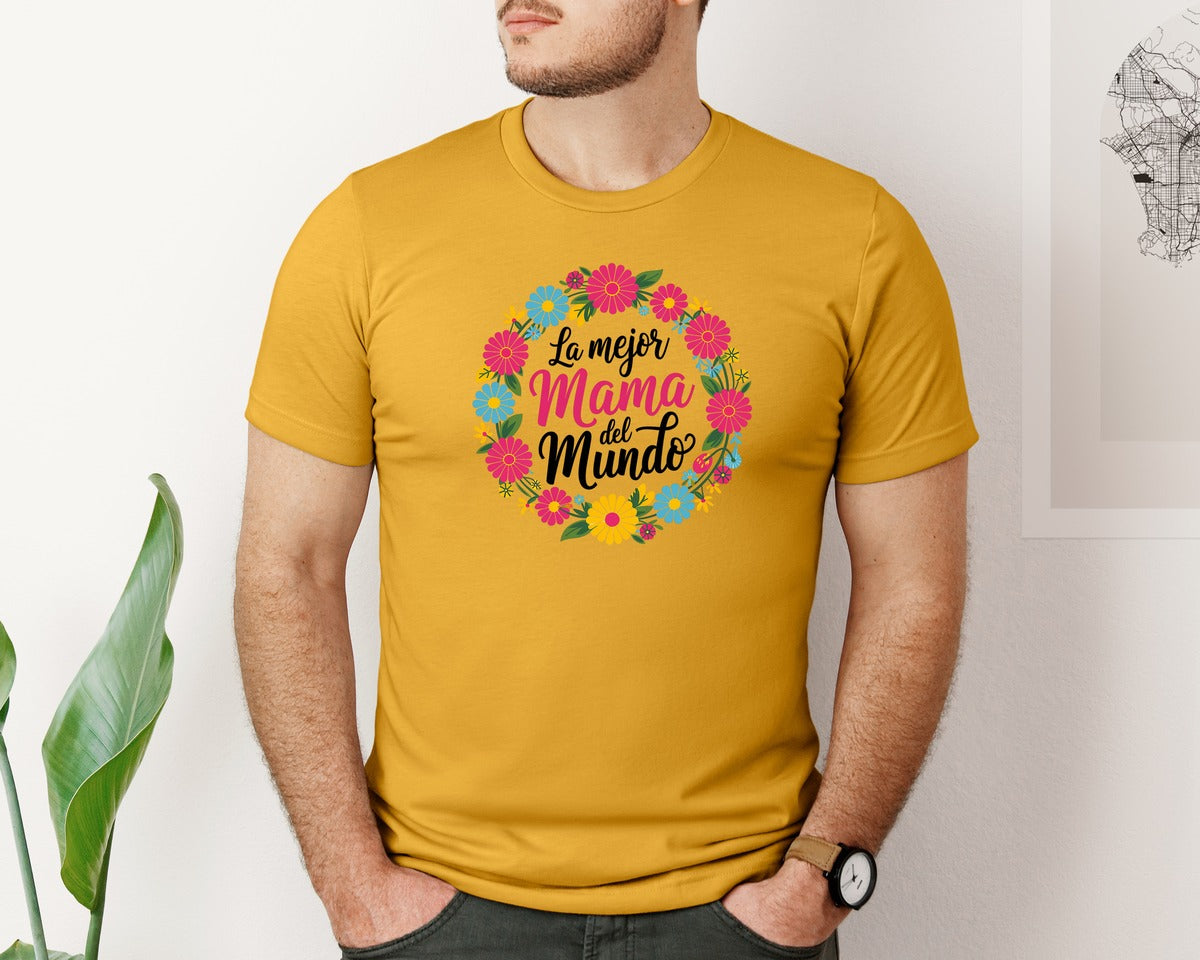 brand:Bella Canvas|color:Mustard|Spanish Mothers Day 6 Graphic T-Shirt