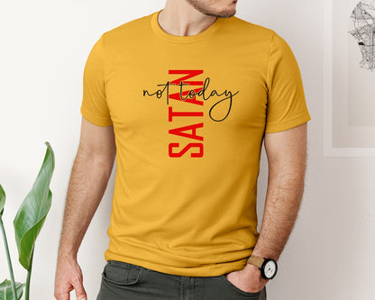 brand:Bella Canvas|color:Mustard|Not Today Satan Shirt Design Graphic T-Shirt