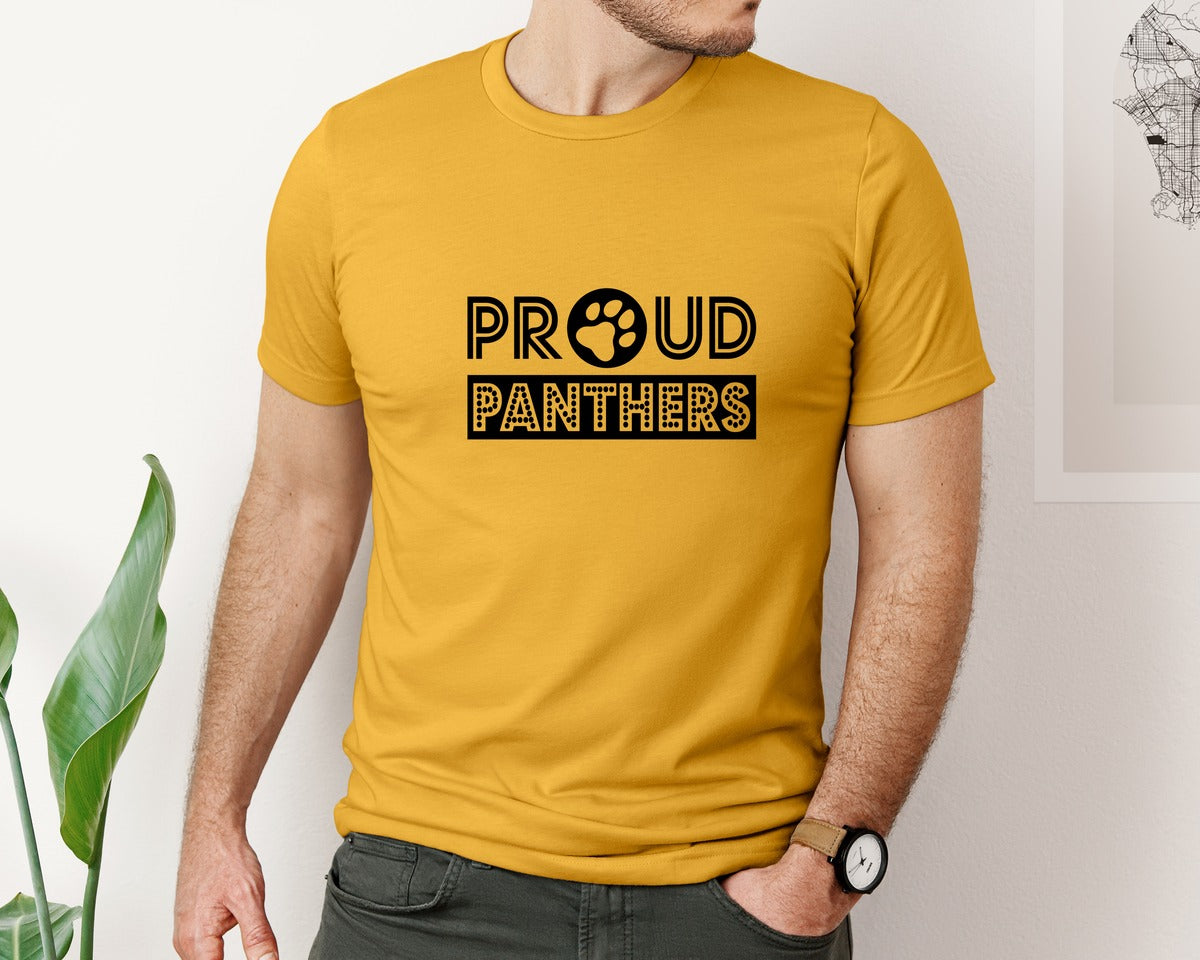 brand:Bella Canvas|color:Mustard|Panthers 4 In 1 Pack Graphic T-Shirt