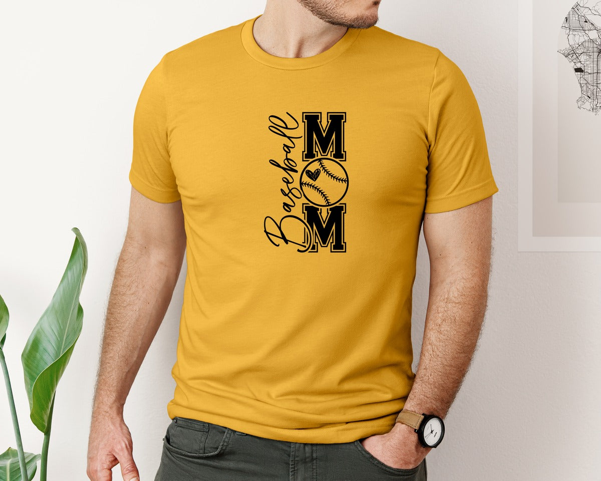 brand:Bella Canvas|color:Mustard|Baseball Mom Baseball Mom 2 Graphic T-Shirt