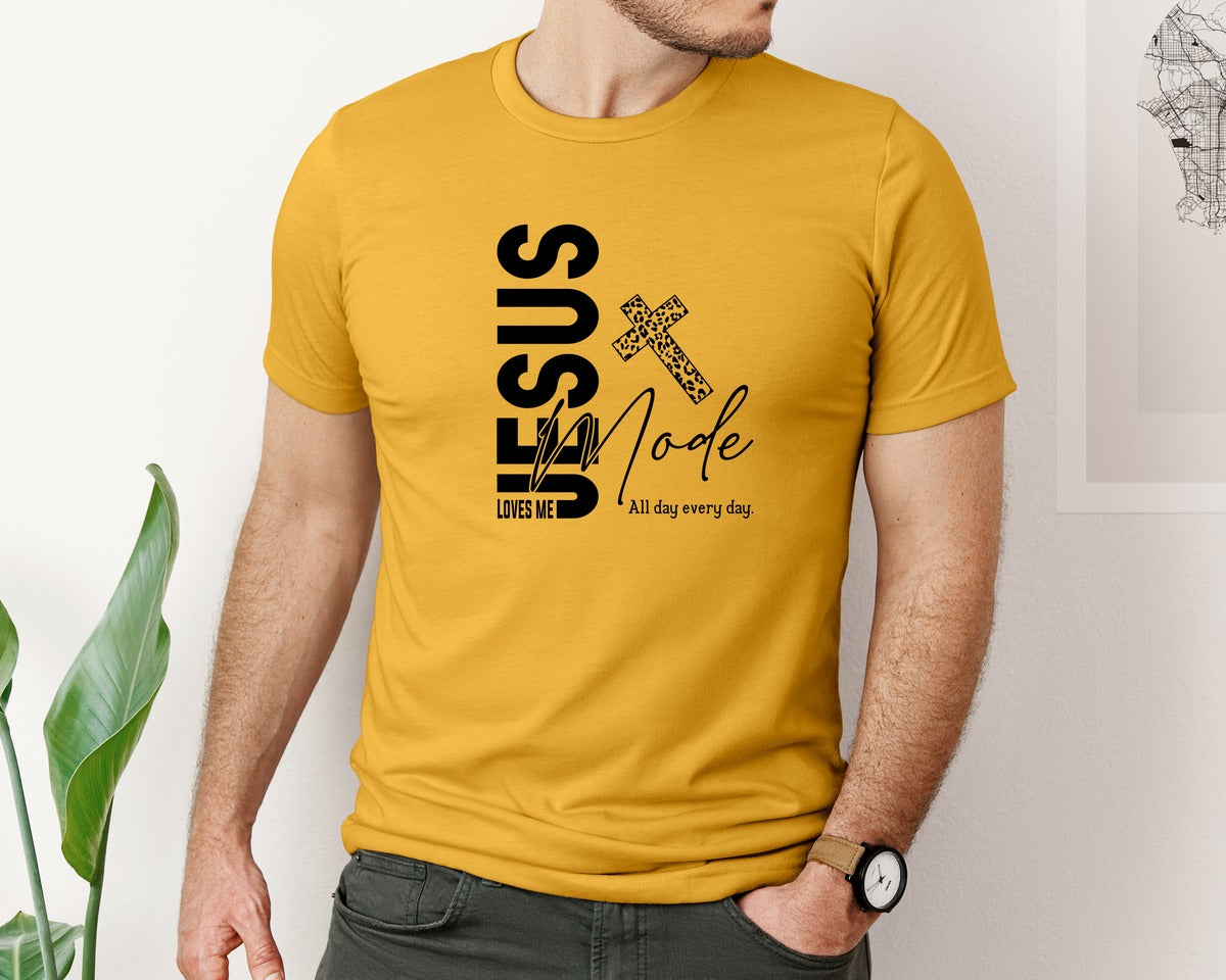brand:Bella Canvas|color:Mustard|Jesus Loves Me Love Like Jesus Graphic T-Shirt