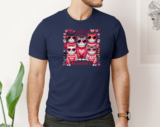 Happy Meowentines Day Cat Graphic T-Shirt