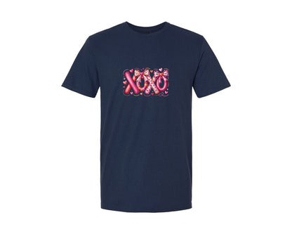 brand:Generic|color:Navy|Valentine Xoxo Coquette Graphic T-Shirt