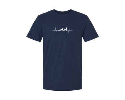 brand:Generic|color:Navy|Dog Mountain Heartbeat Hiking T Shirt Graphic T-Shirt