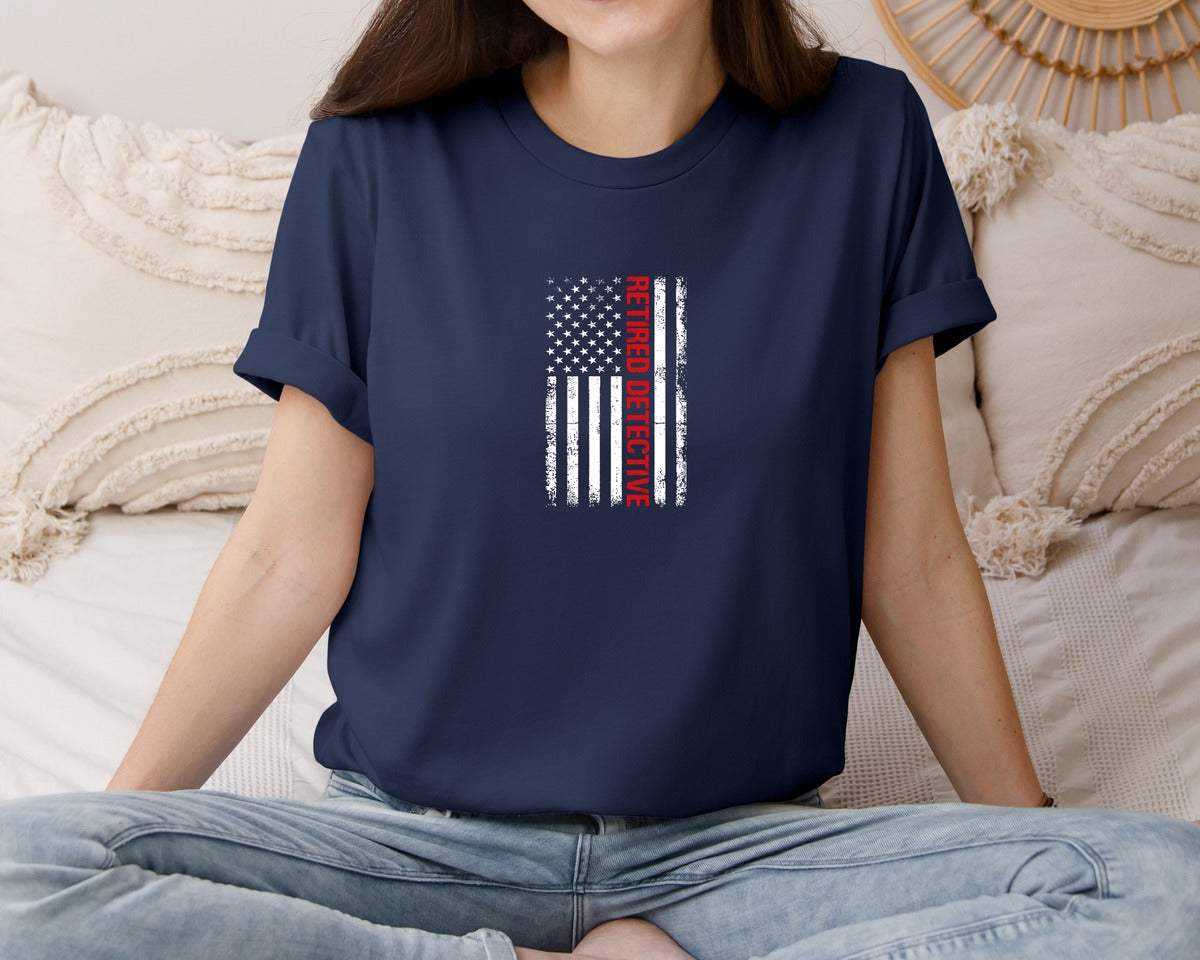 brand:Bella Canvas|color:Navy|Retired Detective Graphic T-Shirt