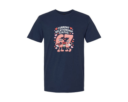 brand:Generic|color:Navy|67 Valentines Day Relationship Status Graphic T-Shirt
