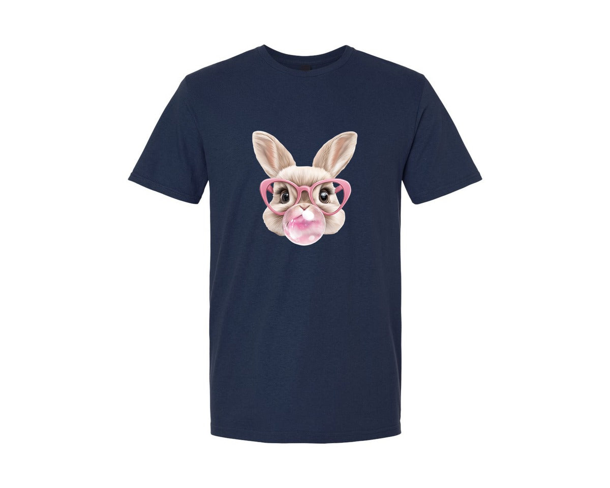 brand:Generic|color:Navy|Easter Bunny Coquette Bunny Blowing 3 Graphic T-Shirt