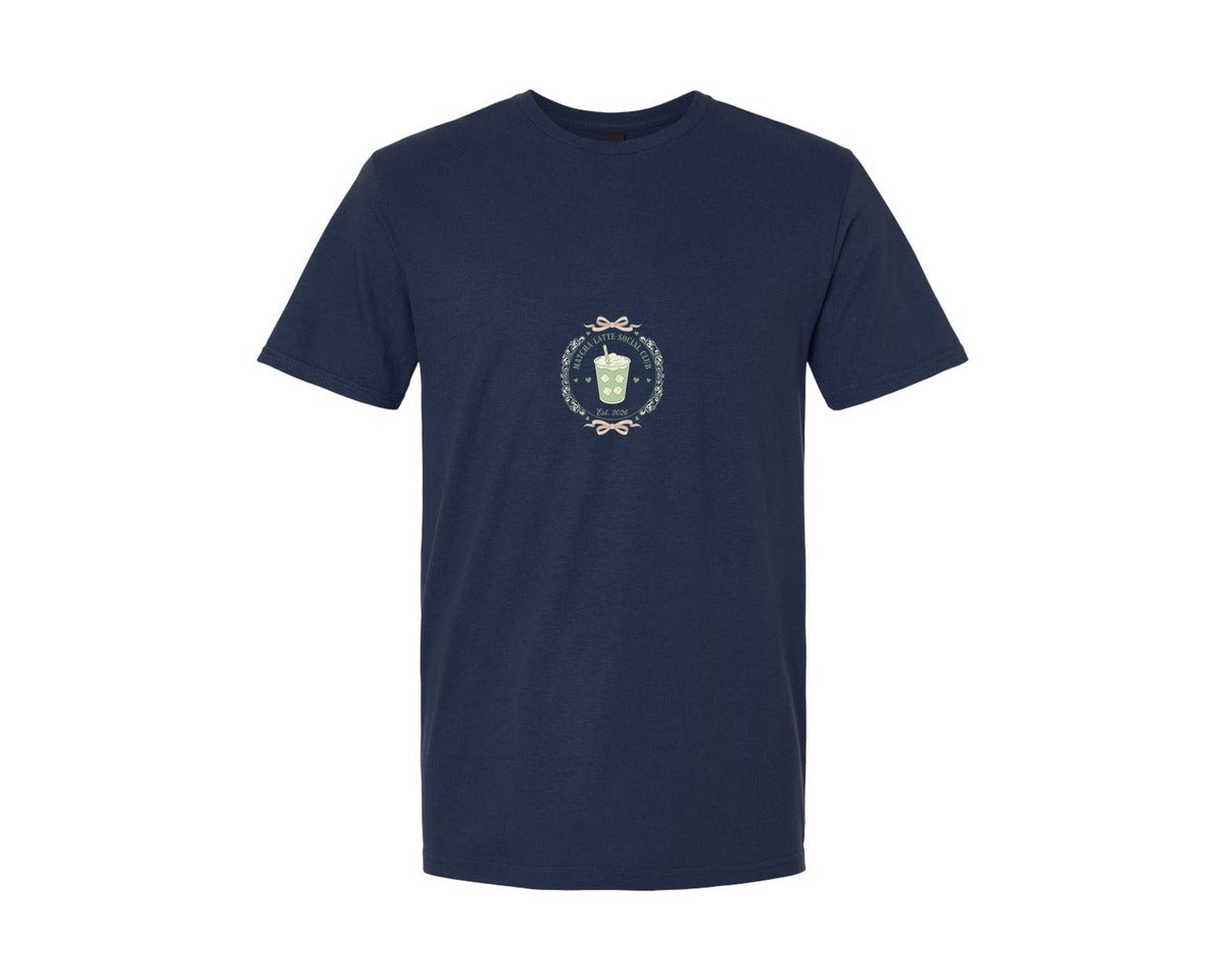 brand:Generic|color:Navy|Ice Matcha Latte Social Club Graphic T-Shirt