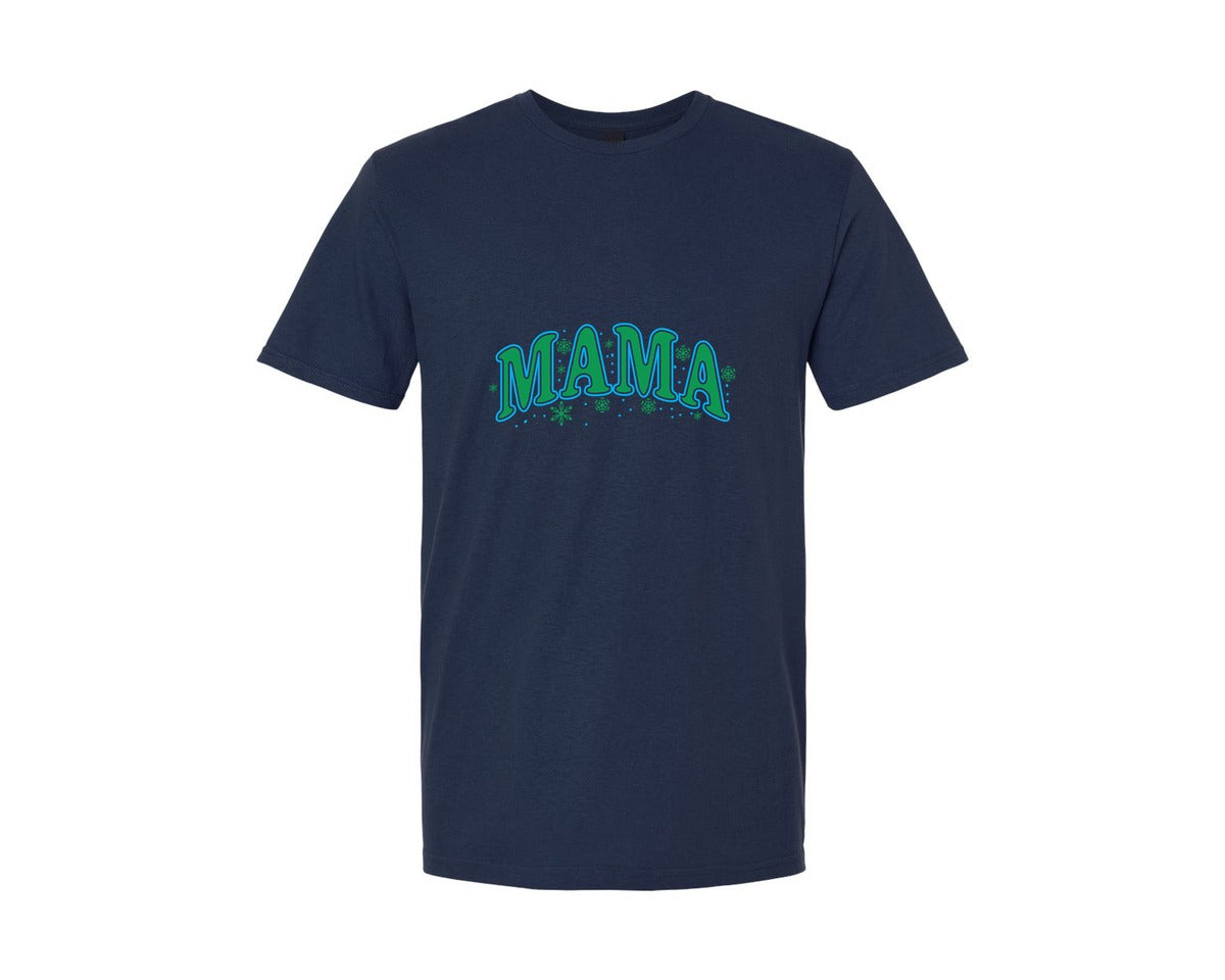 brand:Generic|color:Navy|Mama Christmas Merry Christmas 6 Graphic T-Shirt