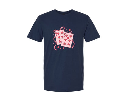brand:Generic|color:Navy|Playing Cards Valentine 6 7 Graphic T-Shirt