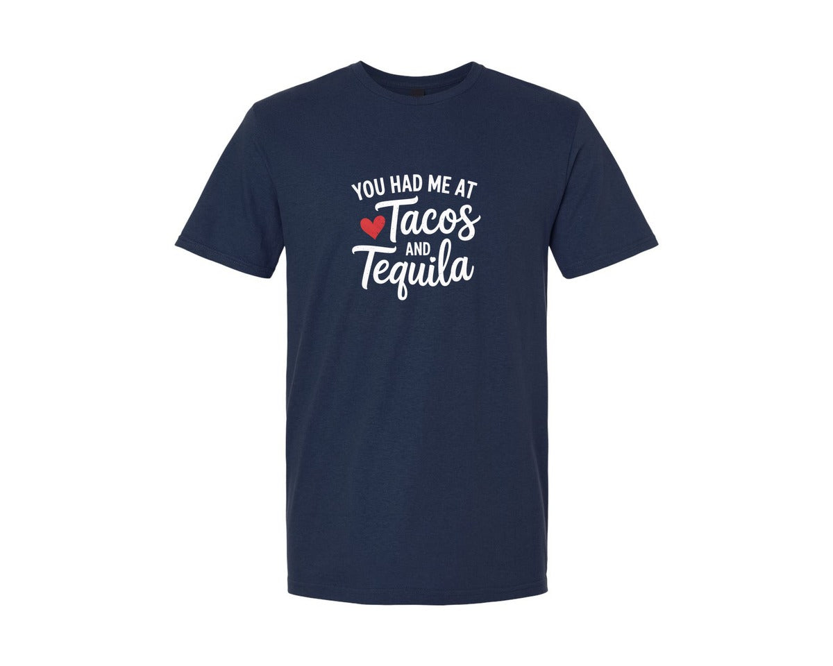 brand:Generic|color:Navy|Tacos And Tequila Valentine Graphic T-Shirt