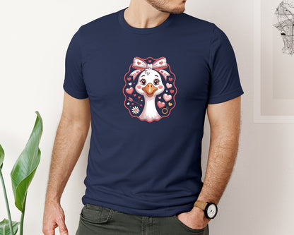 brand:Bella Canvas|color:Navy|Funny Valentine Goose 5 Graphic T-Shirt