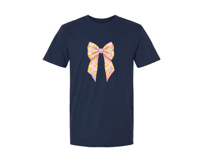 brand:Generic|color:Navy|Softball Bow Graphic T-Shirt