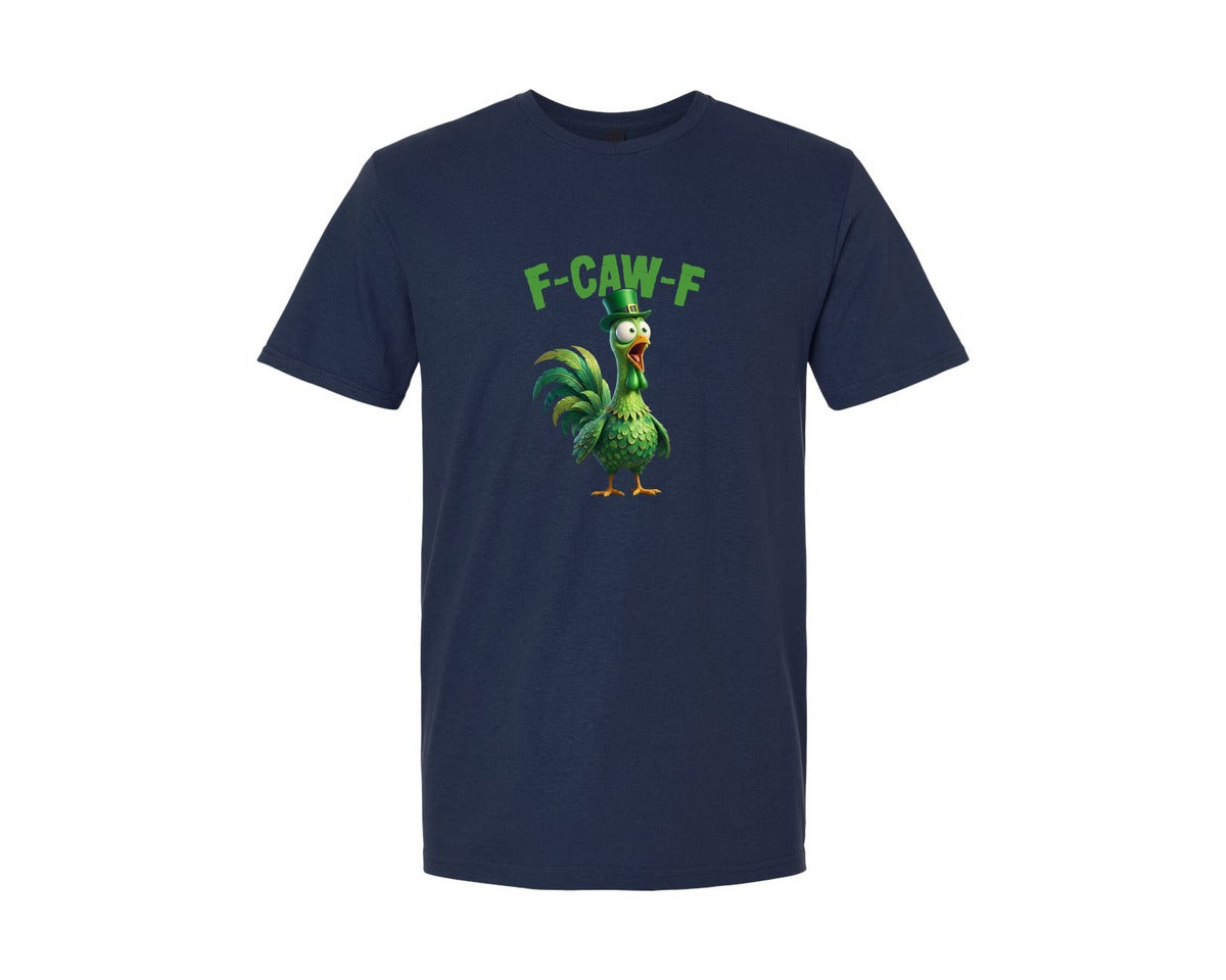 brand:Generic|color:Navy|Funny St Patricks Day F Caw F Chicken Graphic T-Shirt