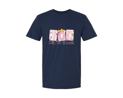 brand:Generic|color:Navy|100 Days Of School Cute Doodle Graphic T-Shirt