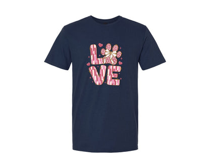 brand:Generic|color:Navy|Love Paw Print Valentine Dog Mom Graphic T-Shirt