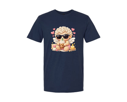 brand:Generic|color:Navy|Crochet Cupid Frappe Graphic T-Shirt
