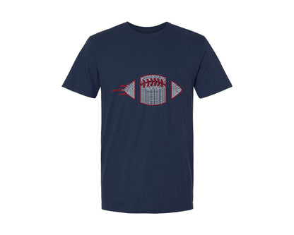 brand:Generic|color:Navy|About Printable Football Rhinestone Temp 2 Graphic T-Shirt