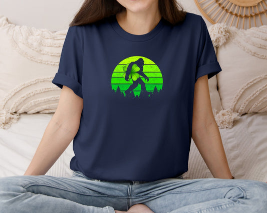 Lucky Shamrock Sasquatch Irish Bigfoot Graphic T-Shirt