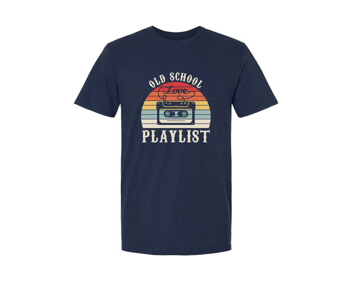 brand:Generic|color:Navy|Old School Playlist 70S 80S 90S T Shirts Graphic T-Shirt