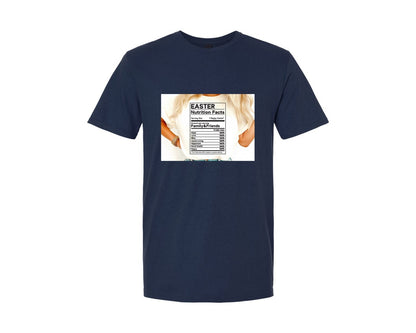 brand:Generic|color:Navy|Easter Nutrition Facts Easter 2 Graphic T-Shirt