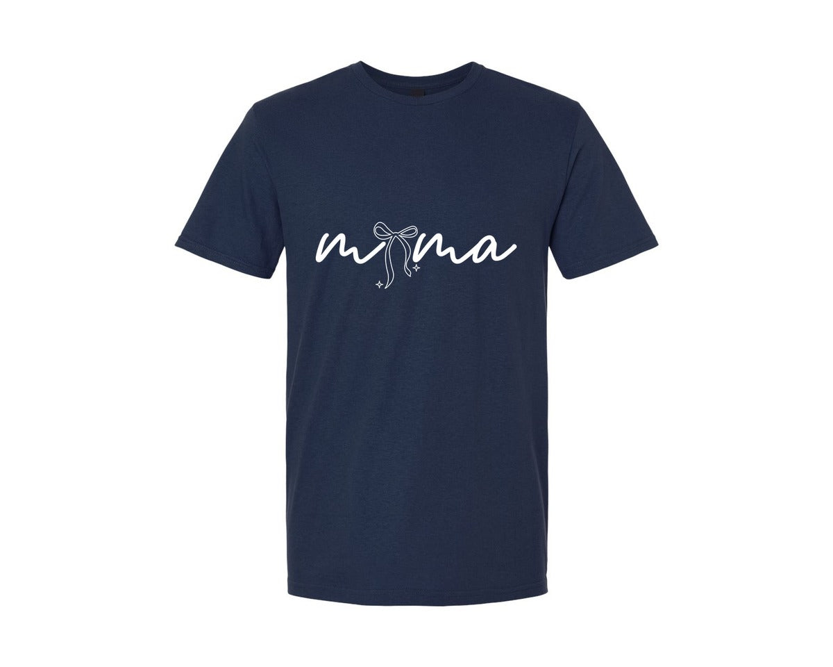 brand:Generic|color:Navy|Coquette Mama Bow Mom Life Graphic T-Shirt