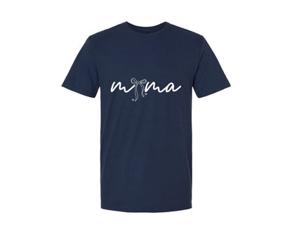 brand:Generic|color:Navy|Coquette Mama Bow Mom Life Graphic T-Shirt