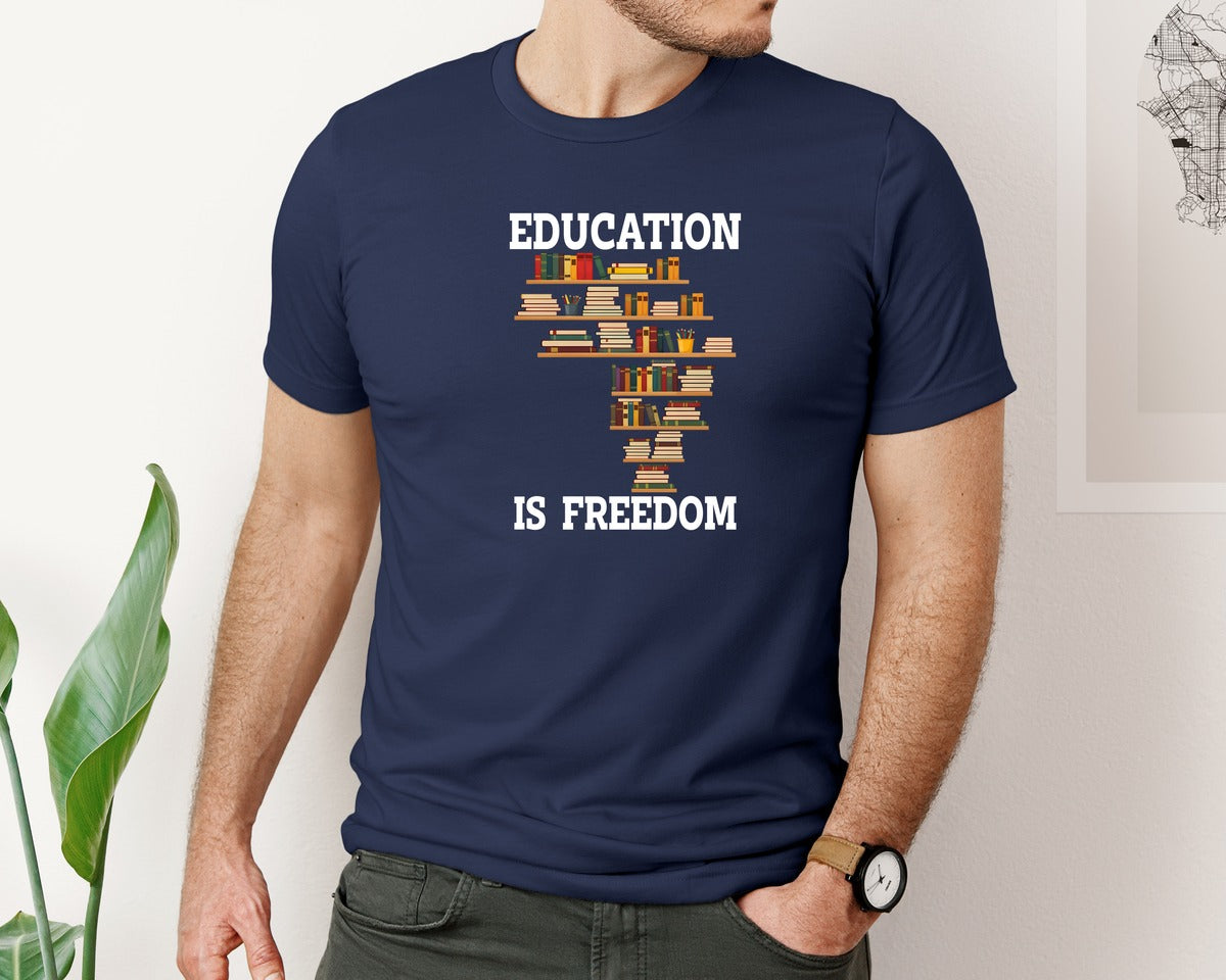 brand:Bella Canvas|color:Navy|Learning Black History Month T Shirt Graphic T-Shirt