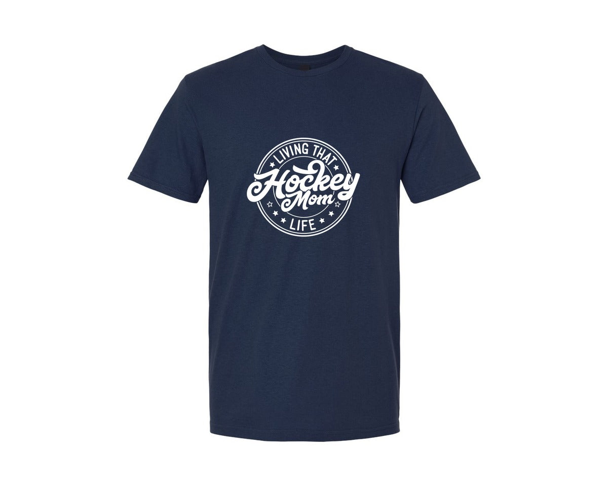 brand:Generic|color:Navy|Living That Hockey Mom Life 3 Graphic T-Shirt