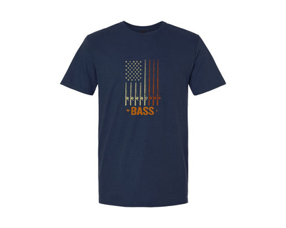 brand:Generic|color:Navy|Vintage American Flag Made Of Fishing Ro Graphic T-Shirt